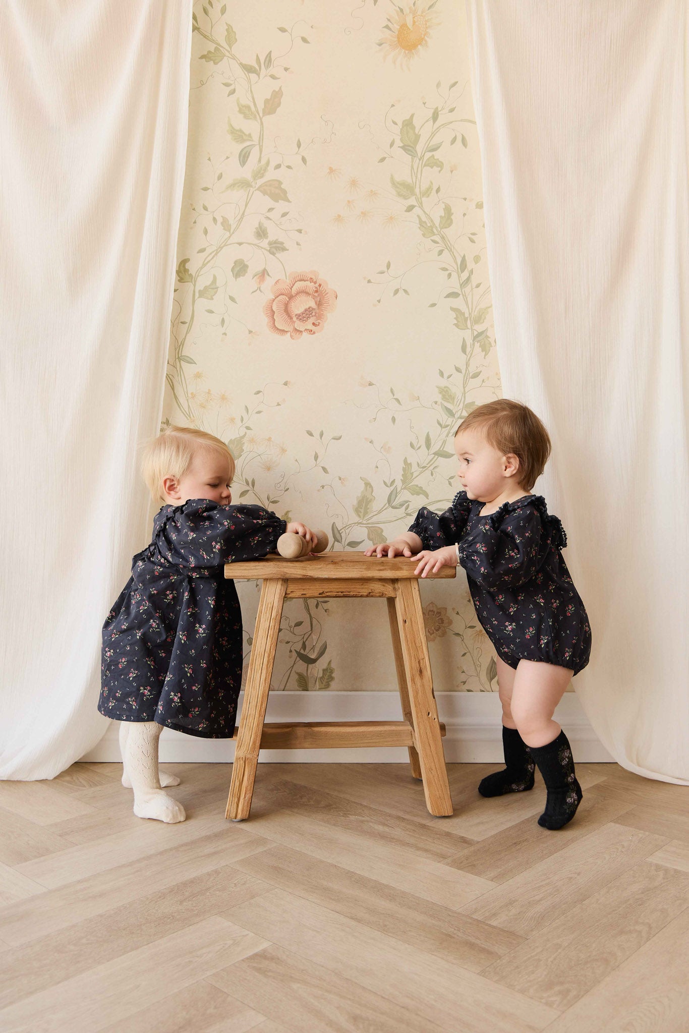 Jamie Kay Tasha Floral Jacquard Sock in Black Beauty