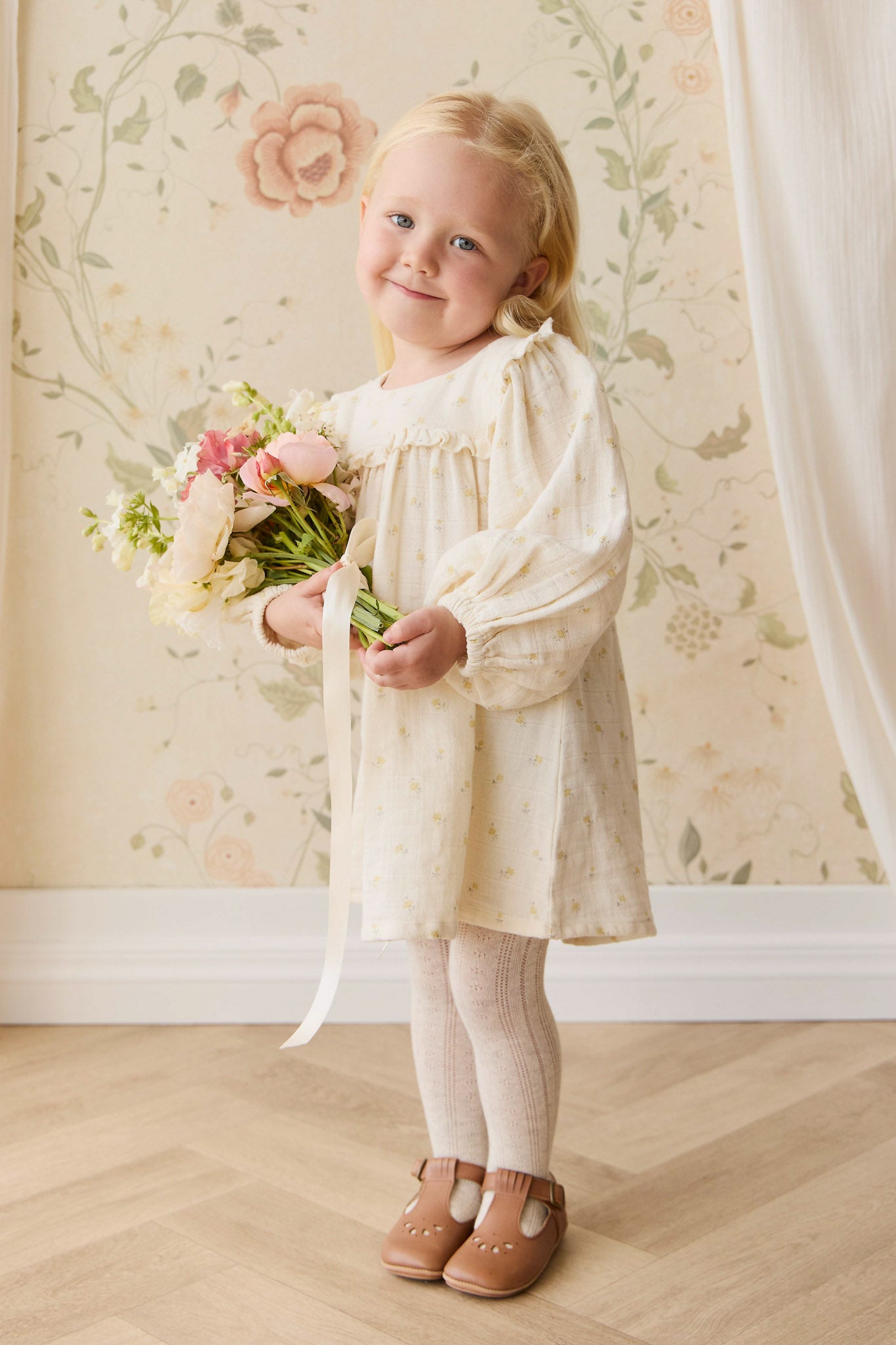 Jamie Kay Organic Cotton Muslin Amira Dress in Vintage Ditsy