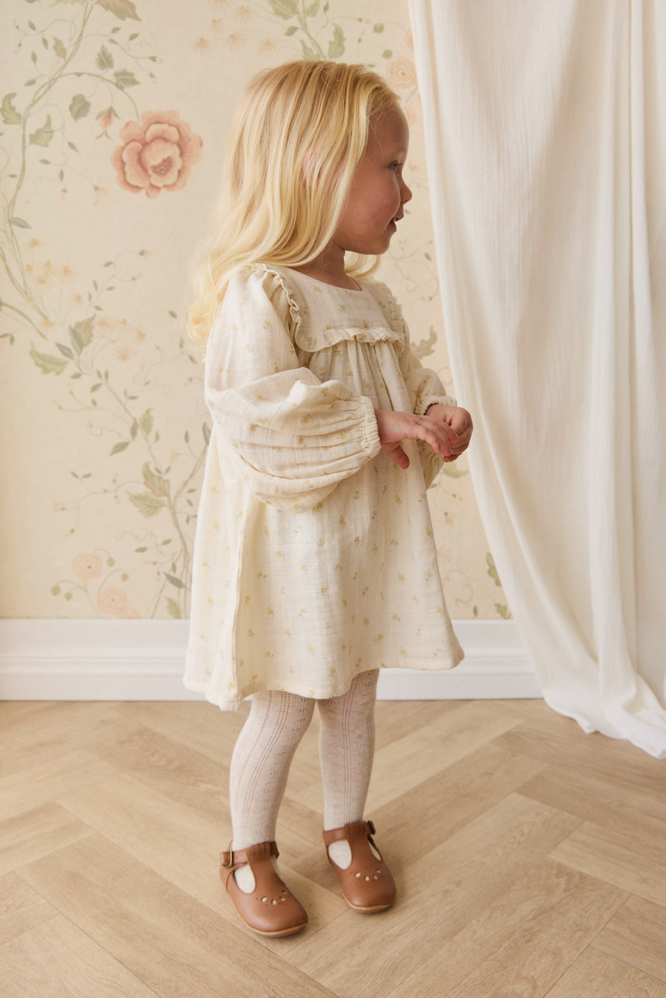 Jamie Kay Organic Cotton Muslin Amira Dress in Vintage Ditsy