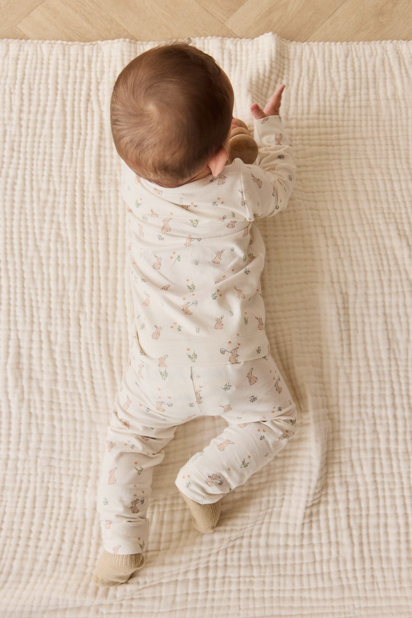 Jamie Kay Organic Cotton Jarrah Long Sleeve Pj Set in Lapin Jardin Crisp
