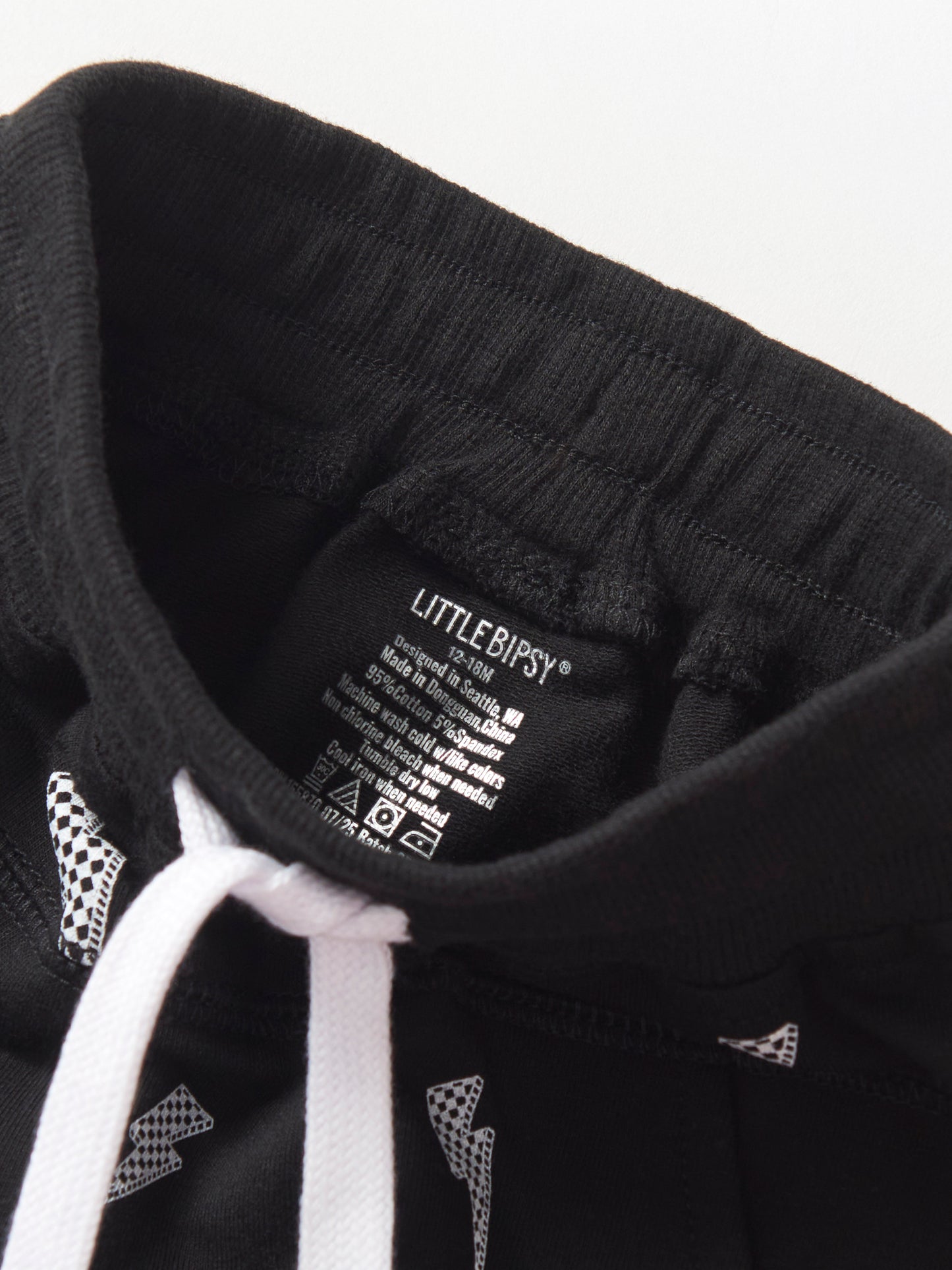 Little Bipsy Jogger in Lightning Bolt Black