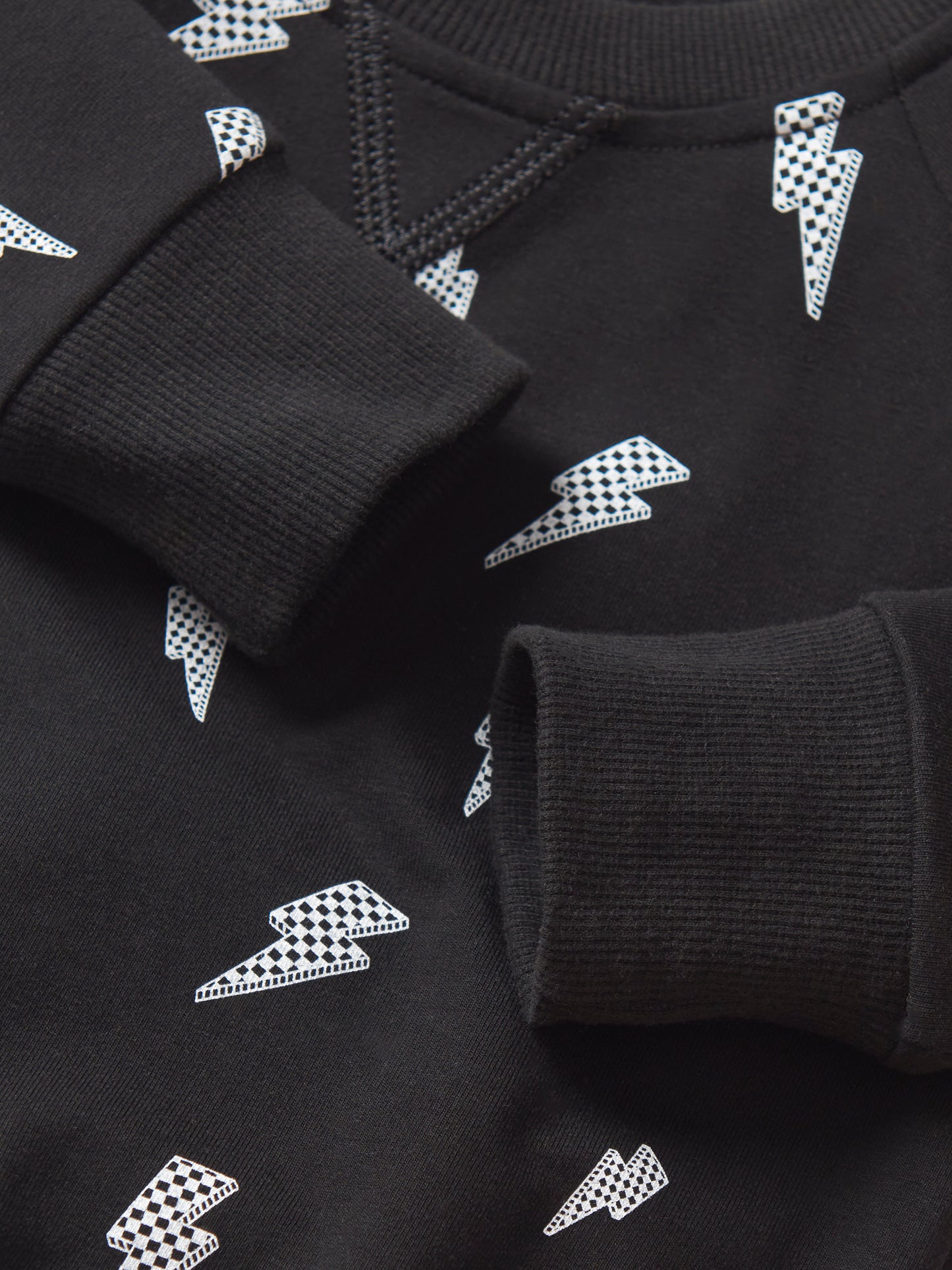 Little Bipsy Pullover in Black Lightning Bolt