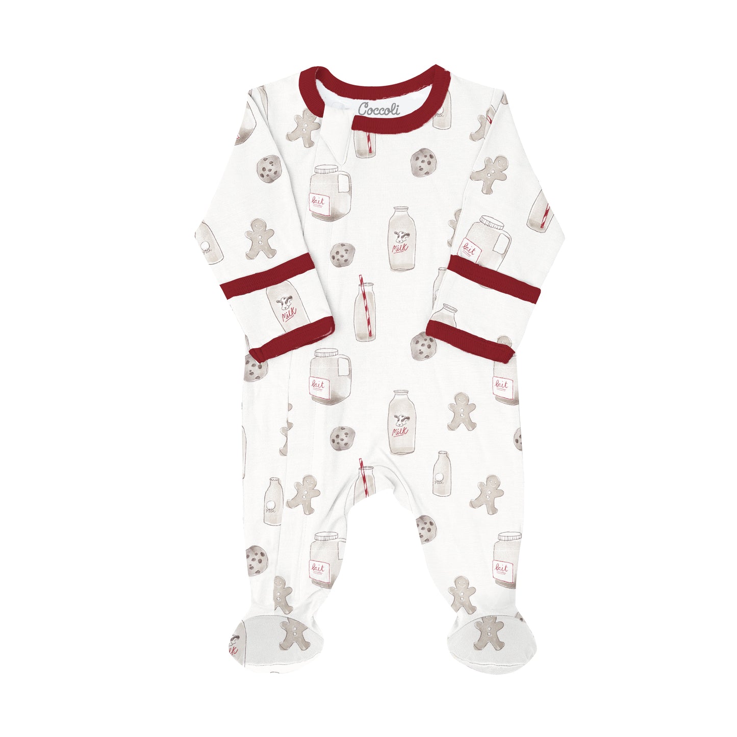 Coccoli Footed Sleeper in Milk & Cookies