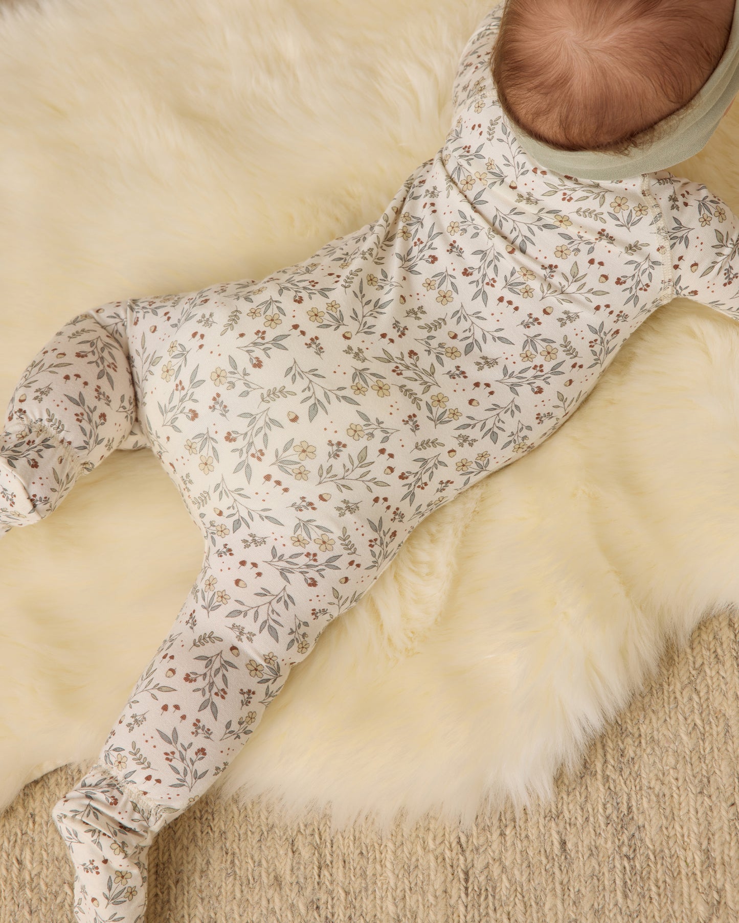 Quincy Mae Bamboo Zip Footie in Woodland