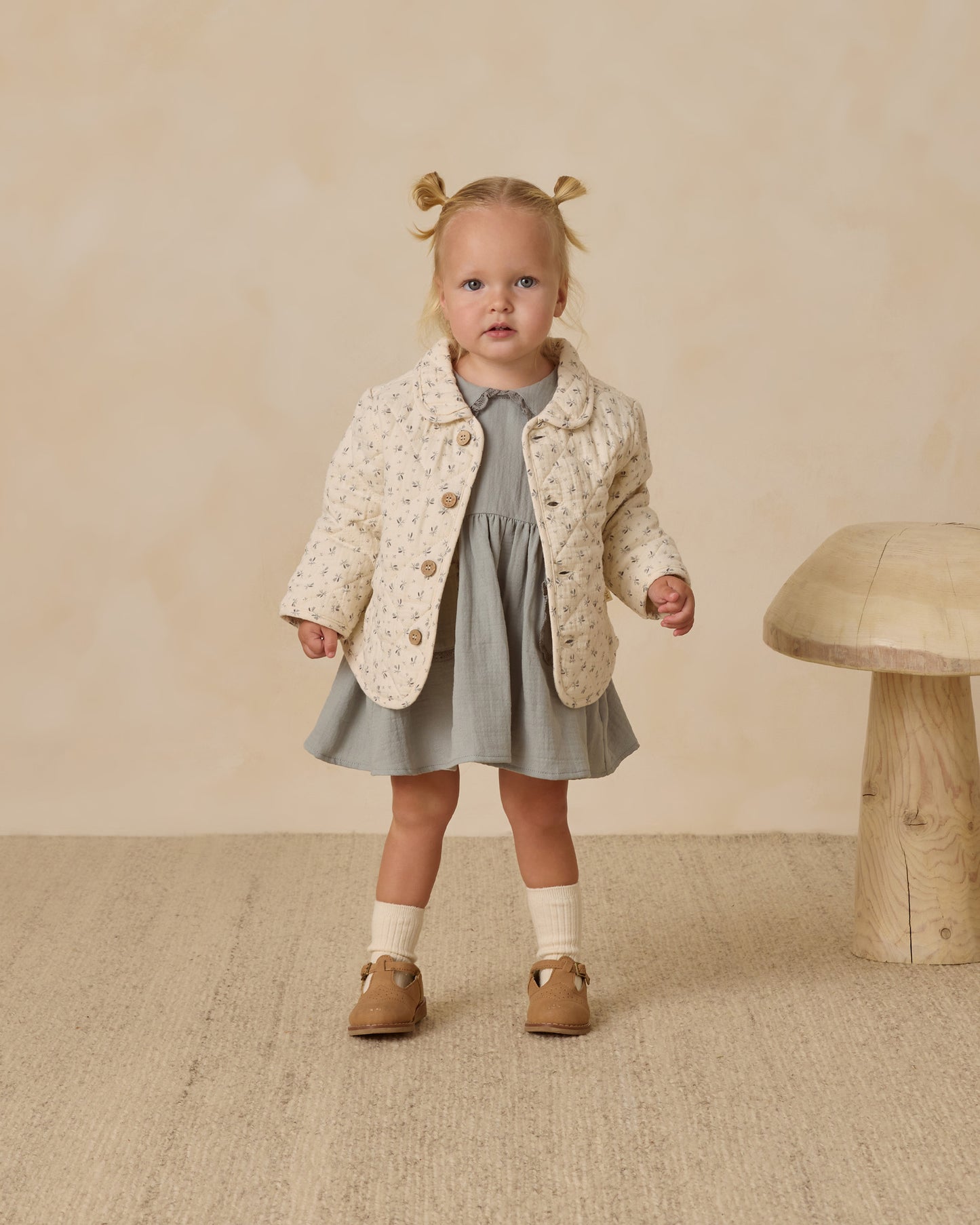 Quincy Mae Marisol Dress in Steel Blue