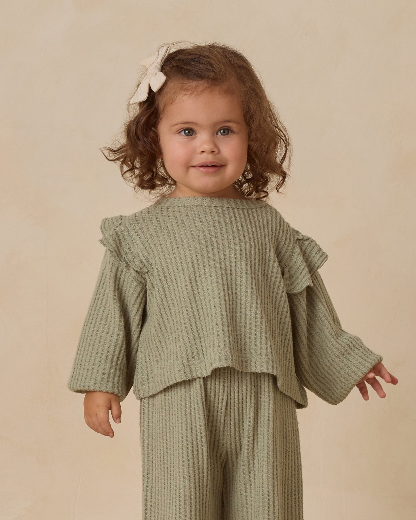 Quincy Mae Ruffle Cozy Set in Fern