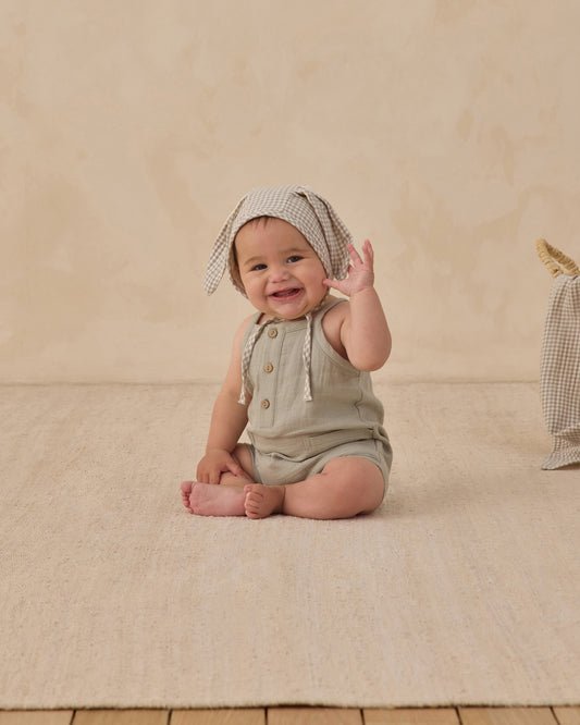 Quincy Mae Bunny Bonnet in Sage Gingham