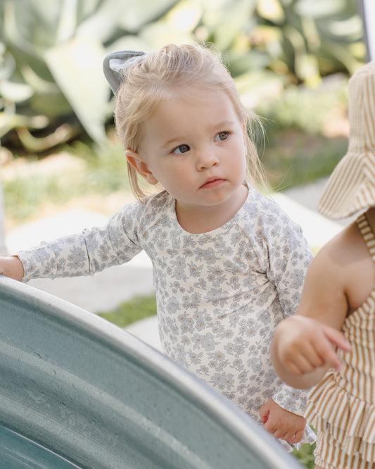 Quincy Mae Olivia Rashguard One-piece in Blue Floral