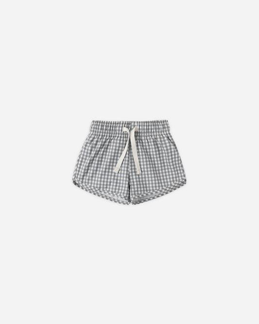 Quincy Mae Swim Short in Ocean Gingham