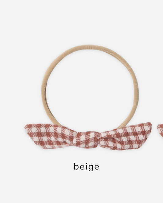 Quincy Mae Little Knot Headband in Red Gingham