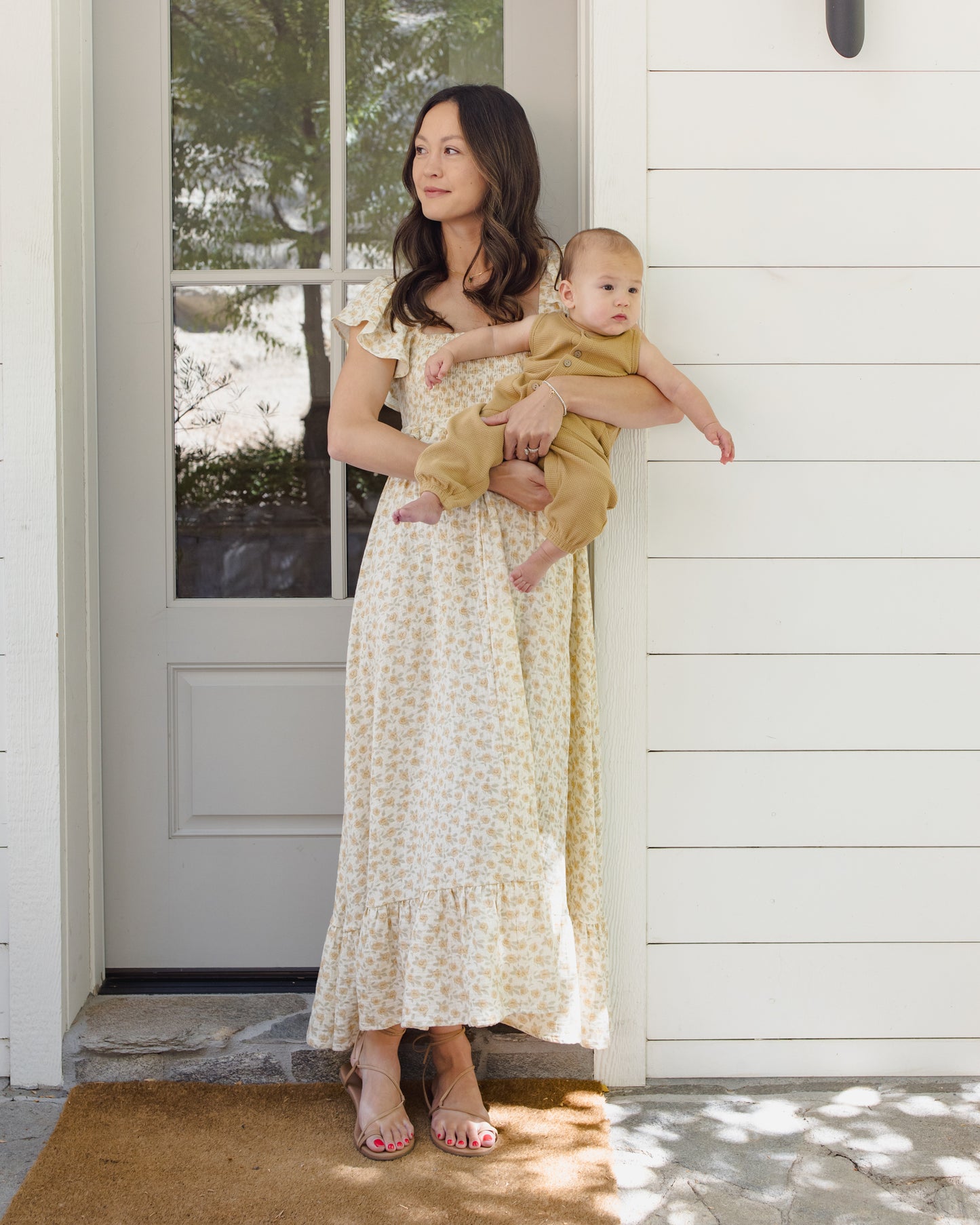 Quincy Mae Waffle Jumpsuit in Honey