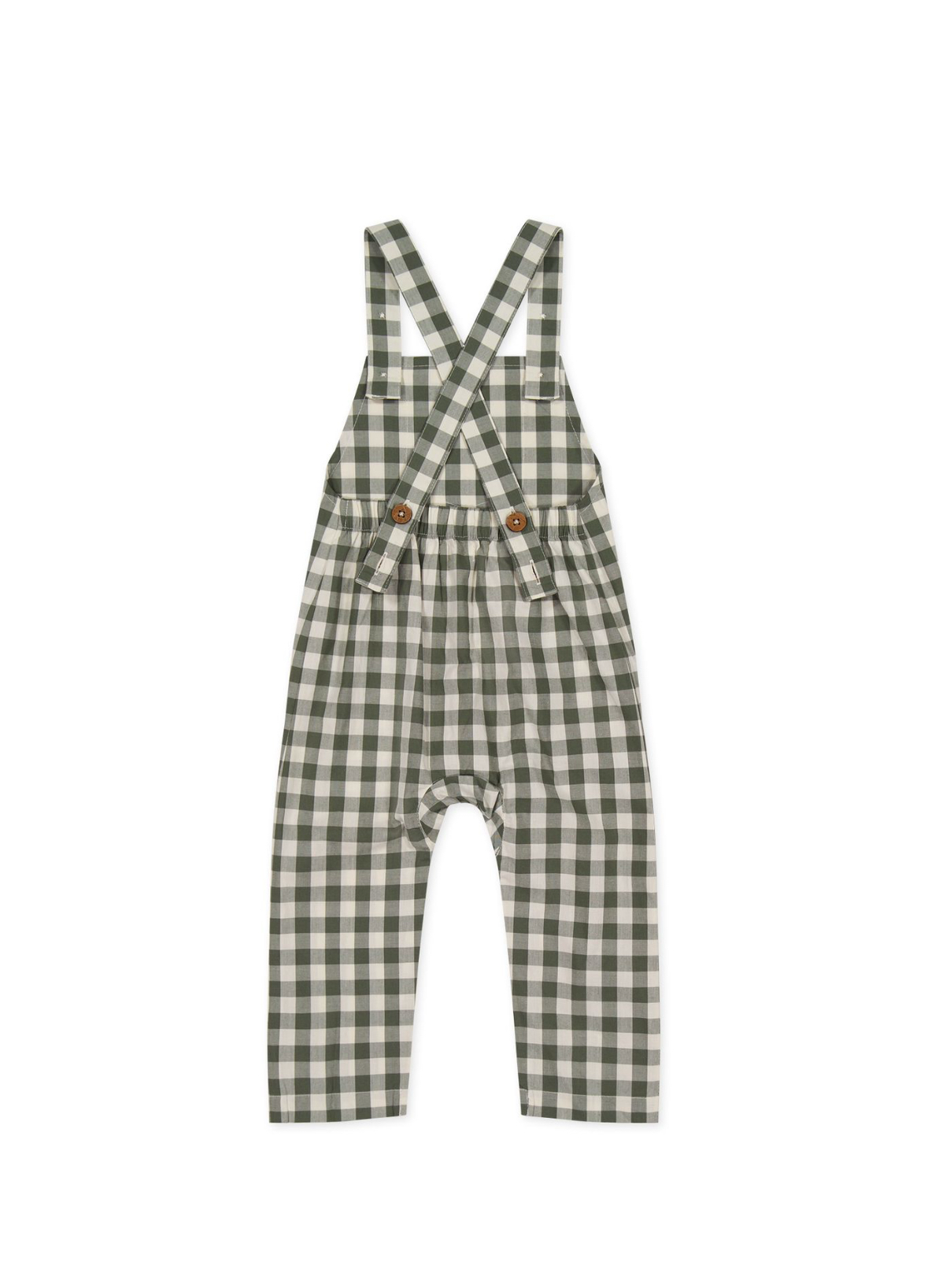 Organic Cotton Kingston Overall in Gingham Grape Leaf