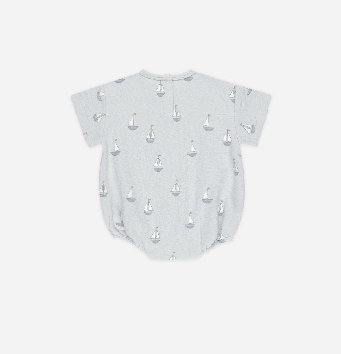 Quincy Mae Relaxed Short Sleeve Bubble Romper in Sailboats