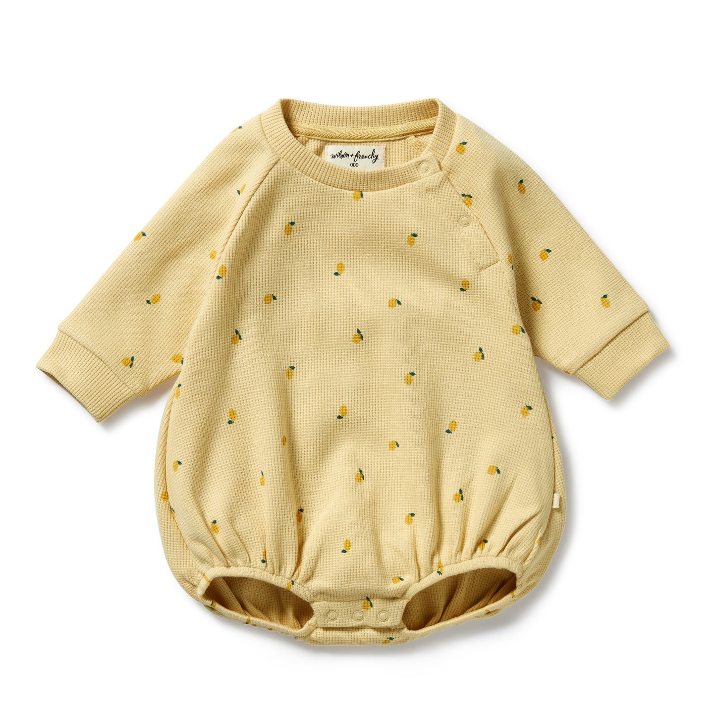 Wilson & Frenchy Waffle Romper in Little Lemon
