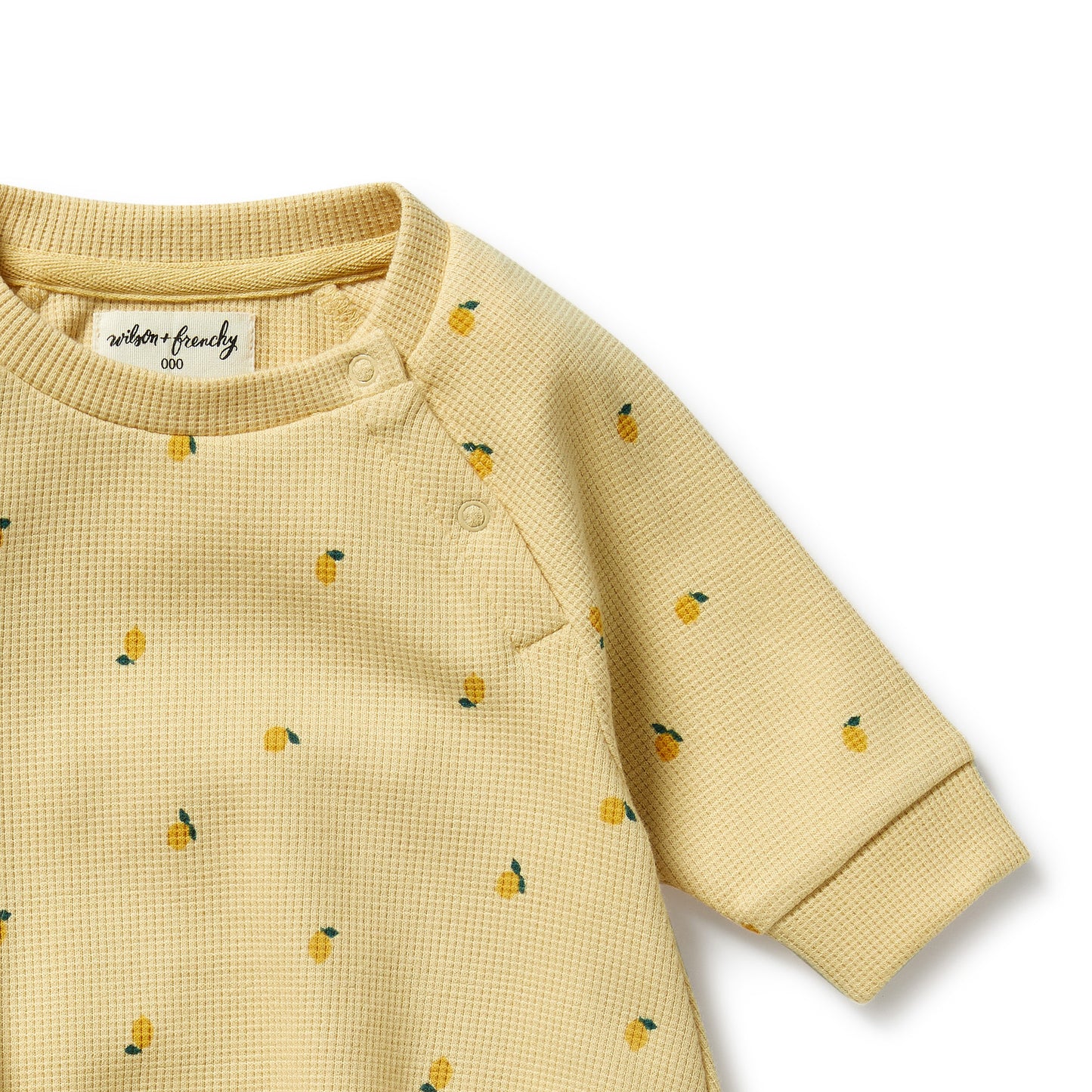 Wilson & Frenchy Waffle Romper in Little Lemon