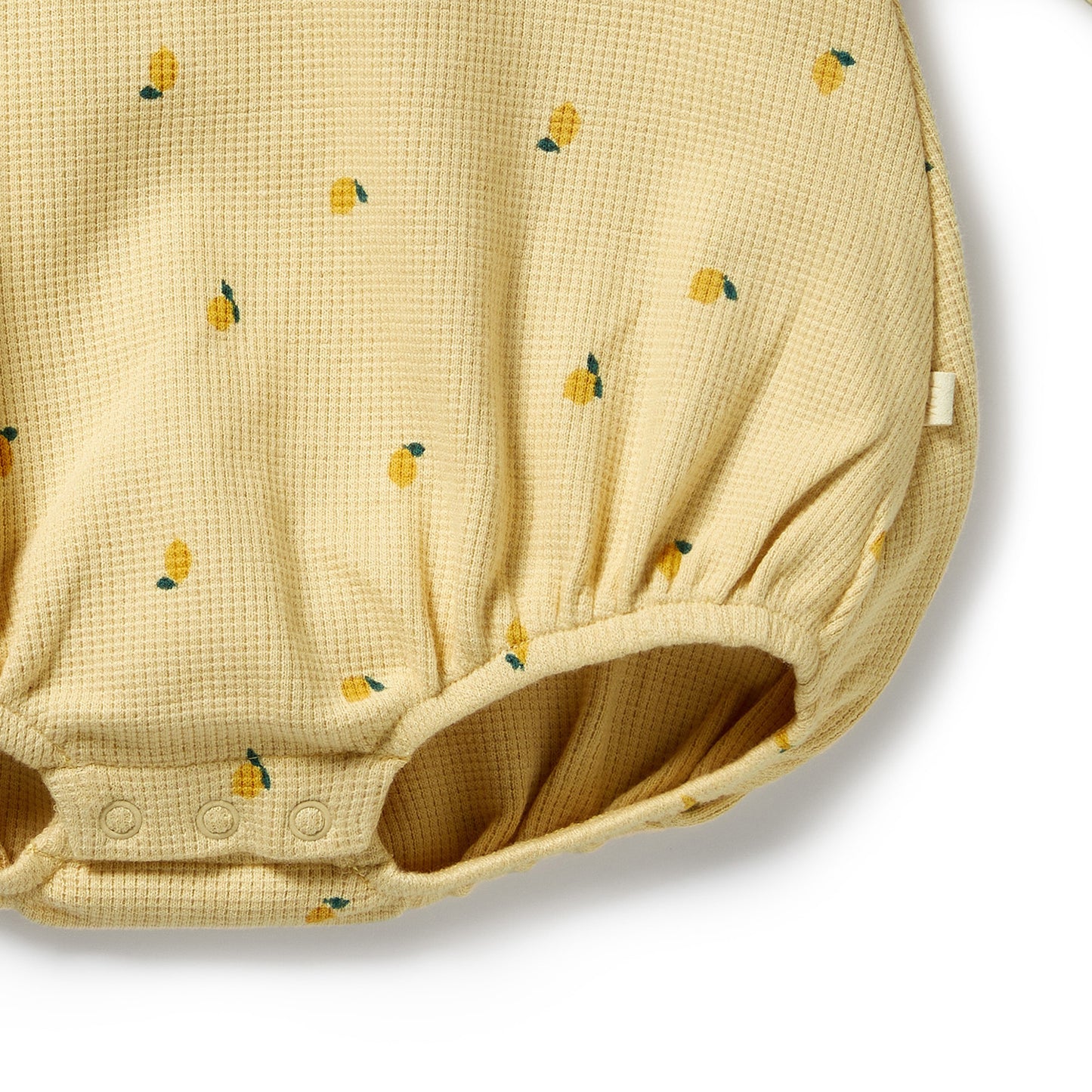 Wilson & Frenchy Waffle Romper in Little Lemon