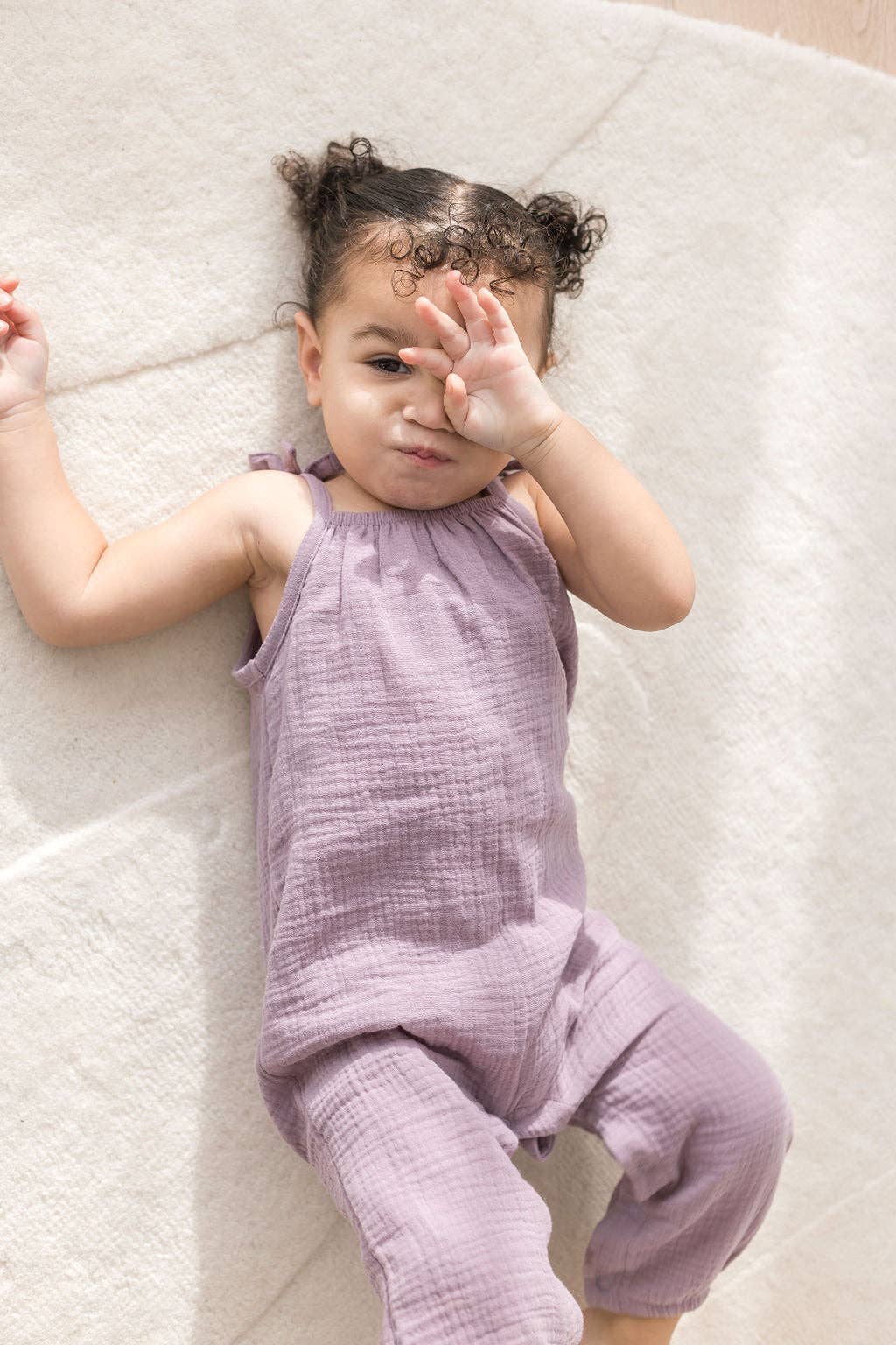 Mila & Co. Sleeveless Bow Strap Jumpsuit in Lilac