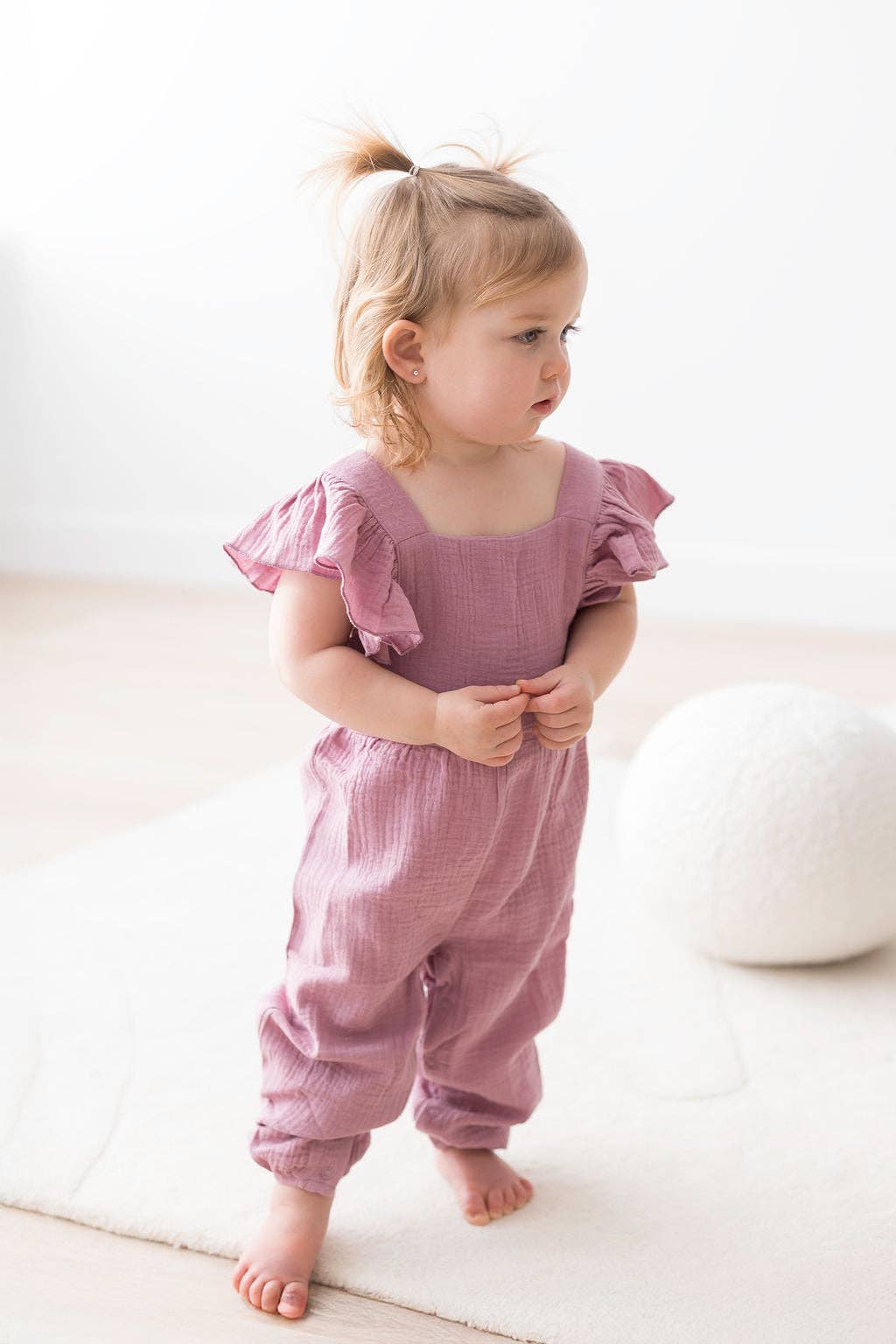 Mila & Co. Flutter Jumpsuit in Mauve