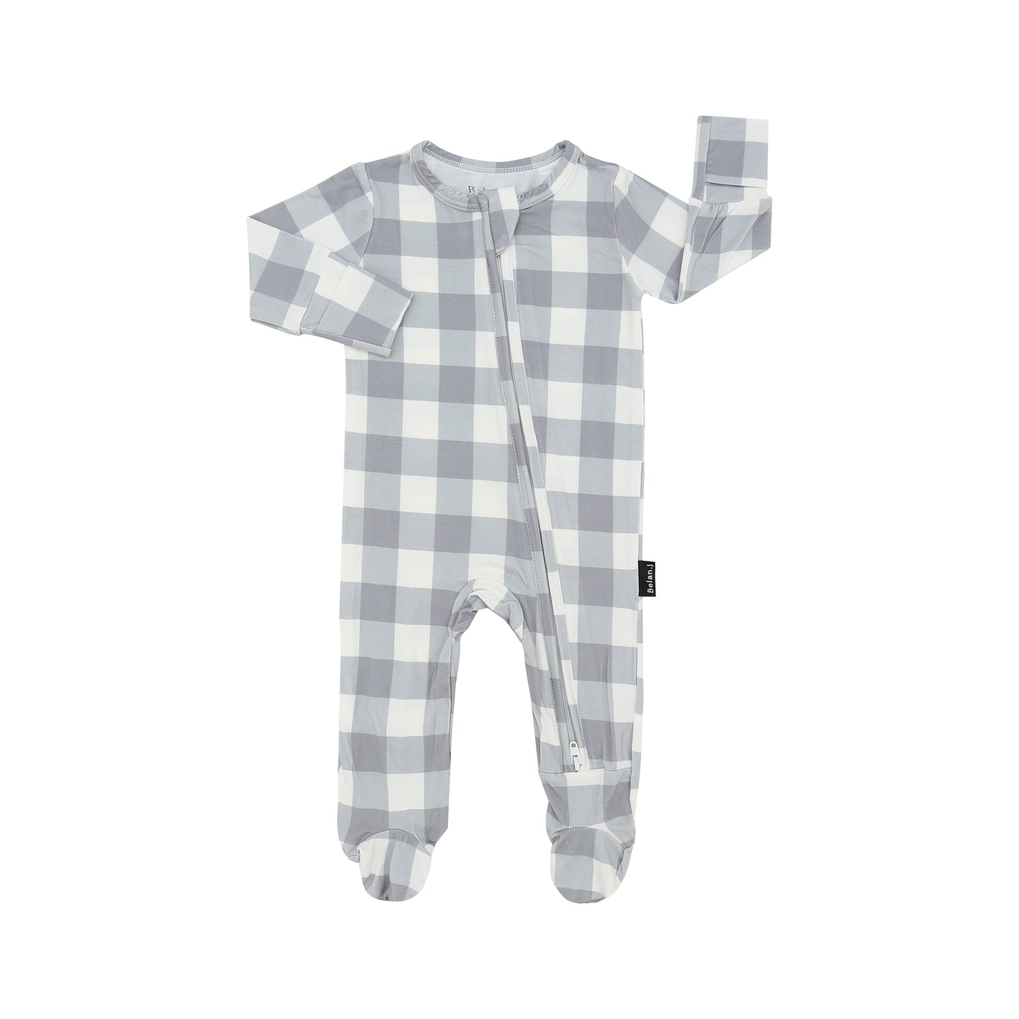 Belan J Bamboo Footed Sleeper in Denim Plaid