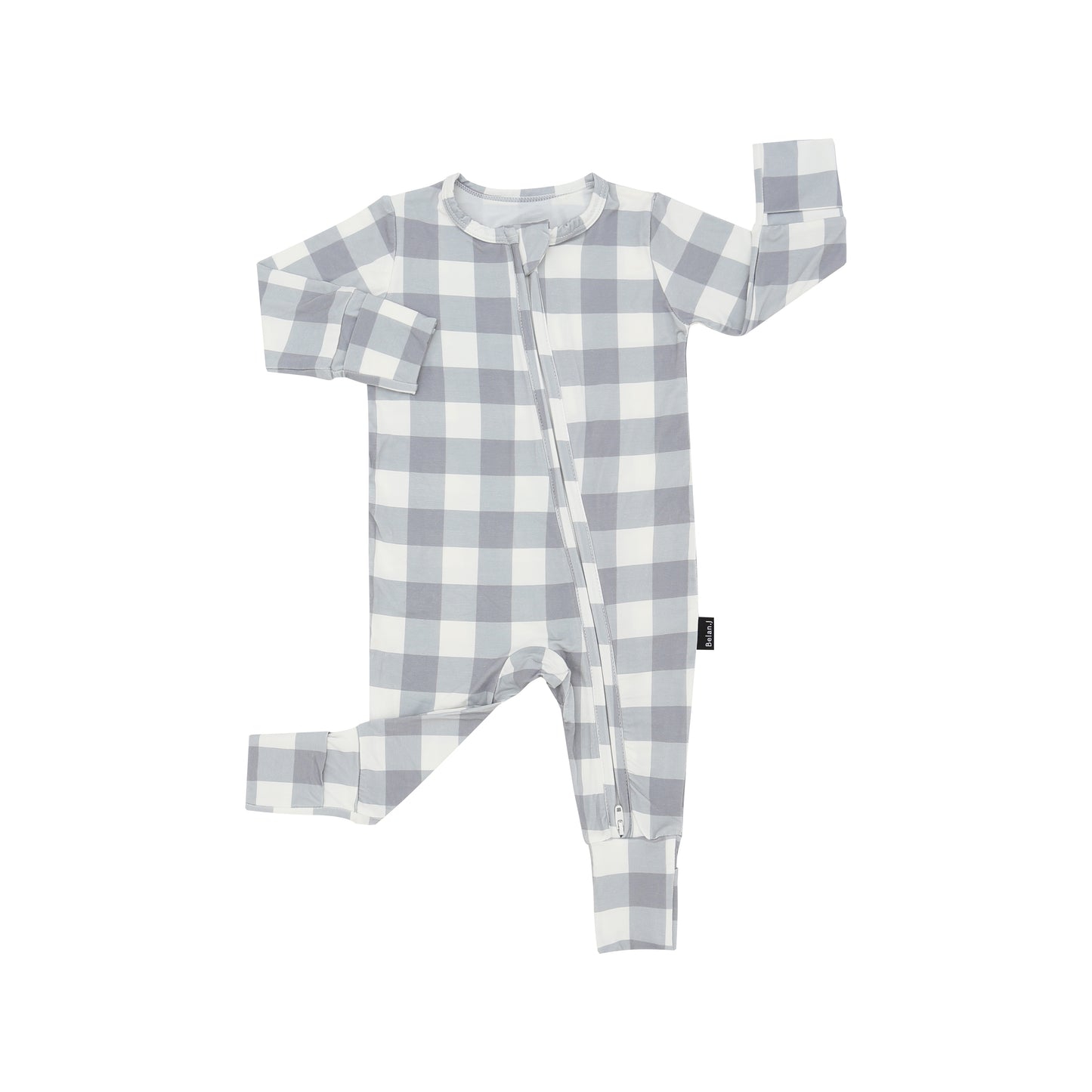 Belan J Footless Bamboo Sleeper in Denim Plaid