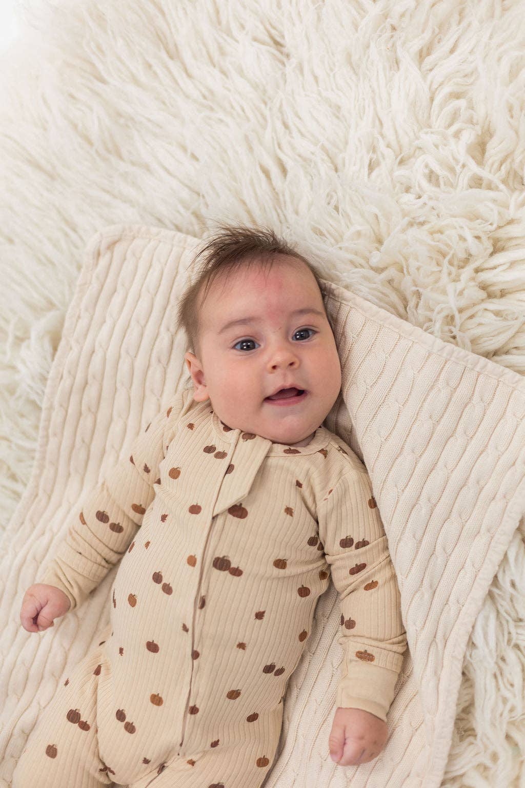 Mila & Co. Ribbed Footie in Pumpkin