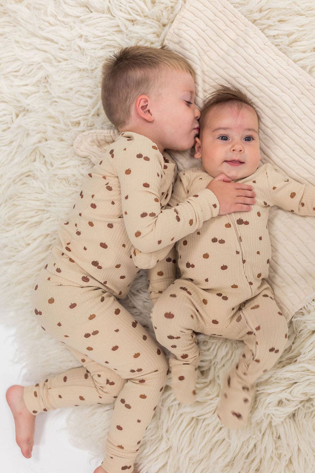 Mila & Co. Ribbed Footie in Pumpkin