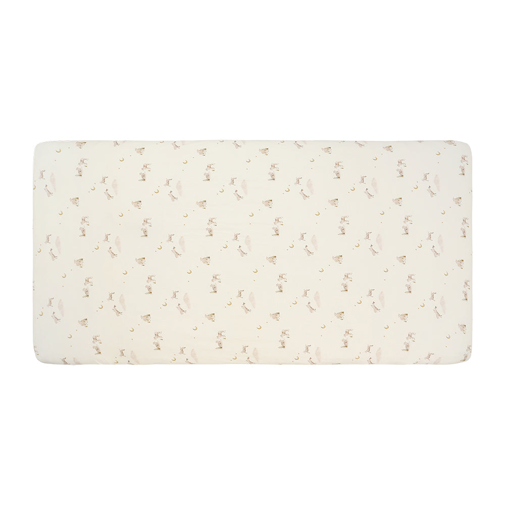 Belan J Bamboo Fitted Crib Sheet in Little Lambs