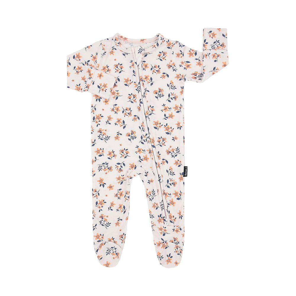Belan J Bamboo Footed Sleeper in Peachy Blossom