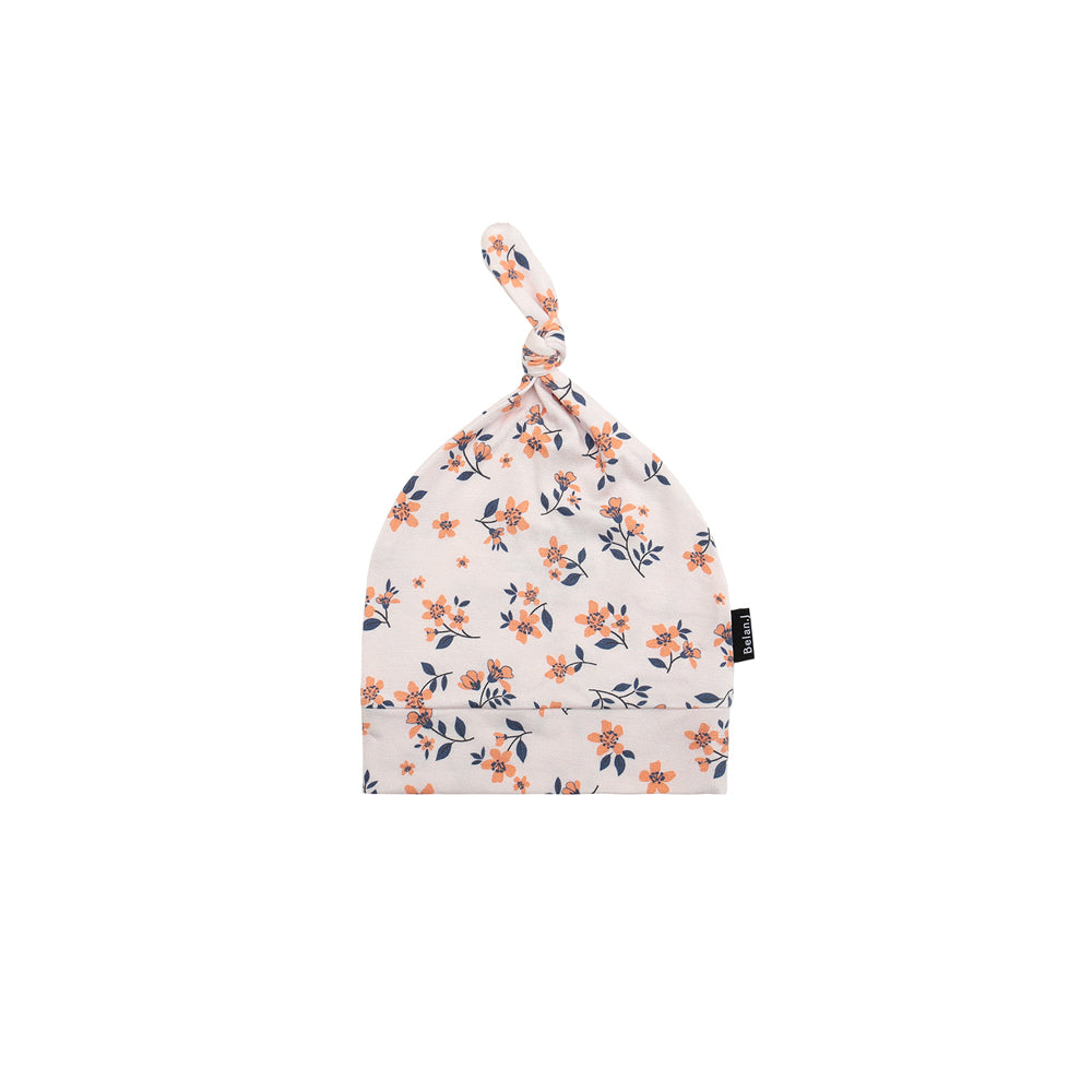 Belan J Knotted Infant Hat in Peachy Blossom