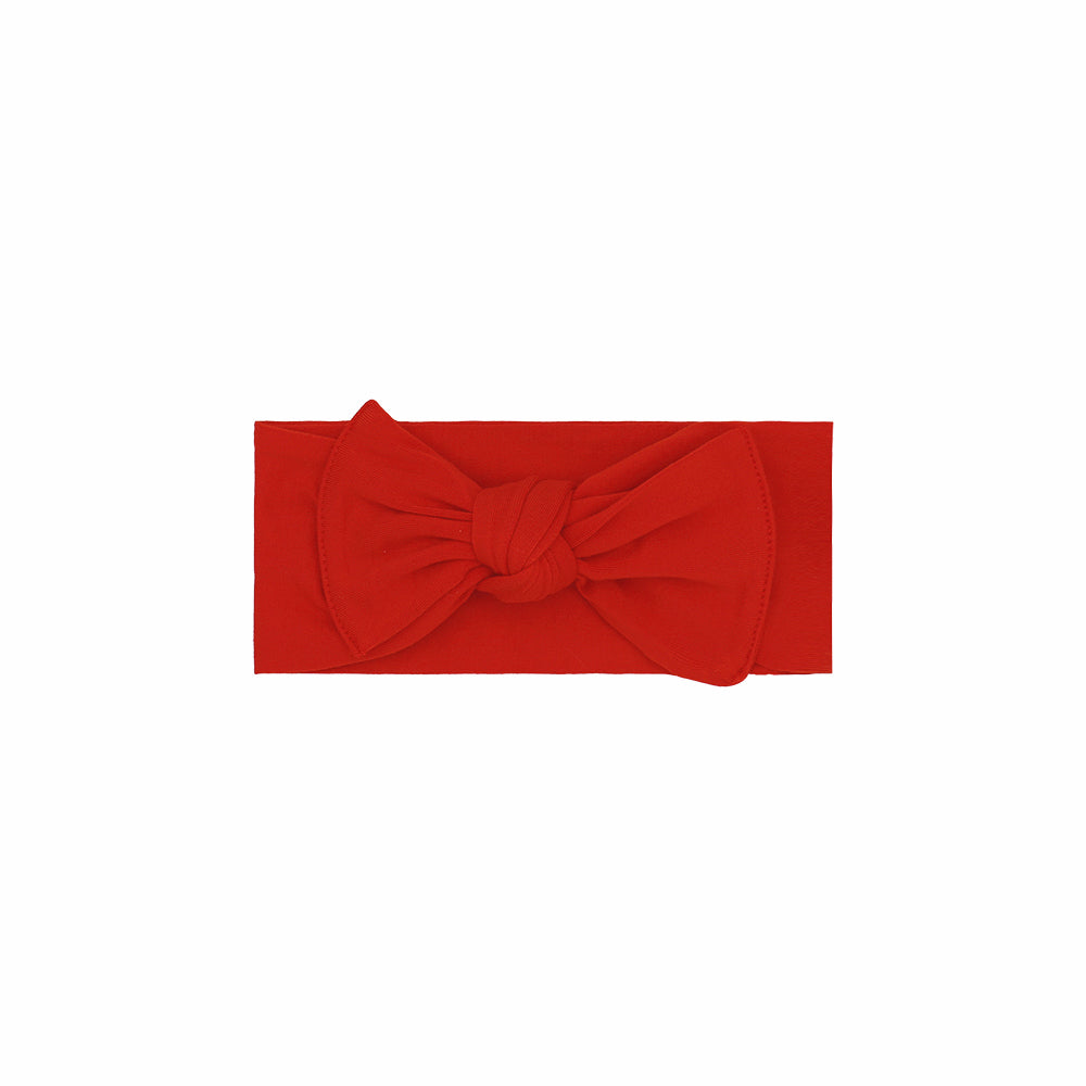 Belan J Headband Bow in Santa Red