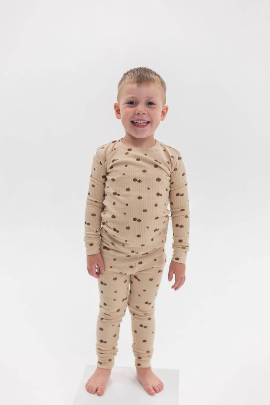 Mila & Co.  Ribbed Lounge Set in Pumpkin