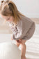 Mila & Co Ribbed Bubble Romper in Mushroom