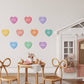 Cherrypick Peel & Stick Fabric Wall Stickers - Affirmation Candy Hearts (Bright)