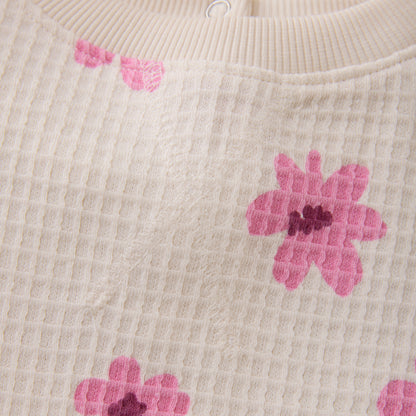 Minymo Waffle Sweatshirt in Flower