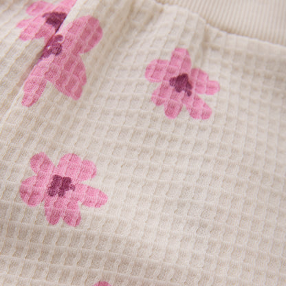 Minymo Waffle Shorts in Flower