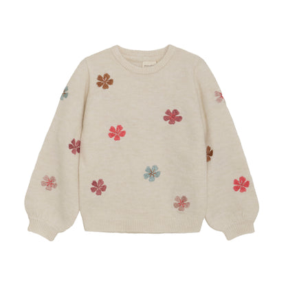 Minymo Embroidered Floral Pullover