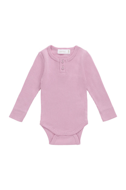 Jamie Kay Organic Cotton Modal Long Sleeve Bodysuit in Dahlia