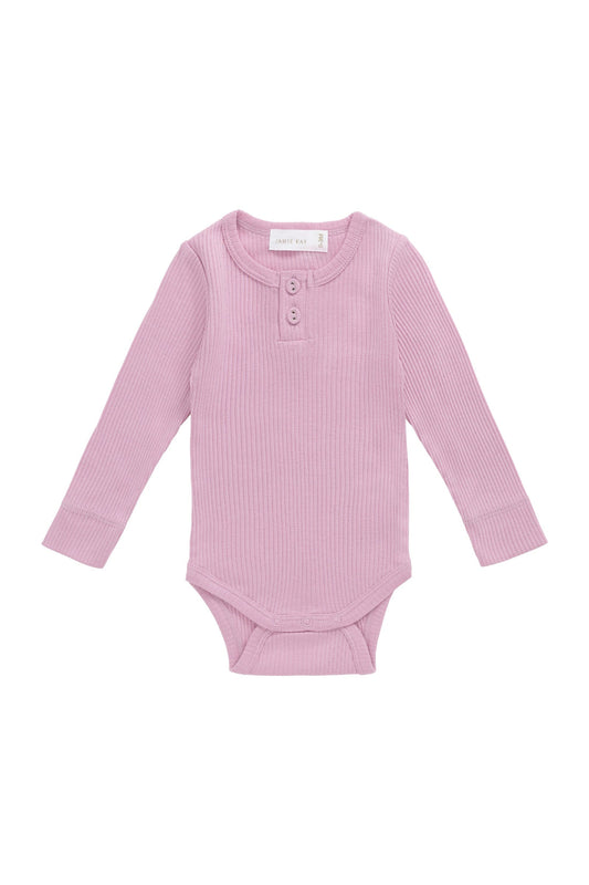 Jamie Kay Organic Cotton Modal Long Sleeve Bodysuit in Dahlia