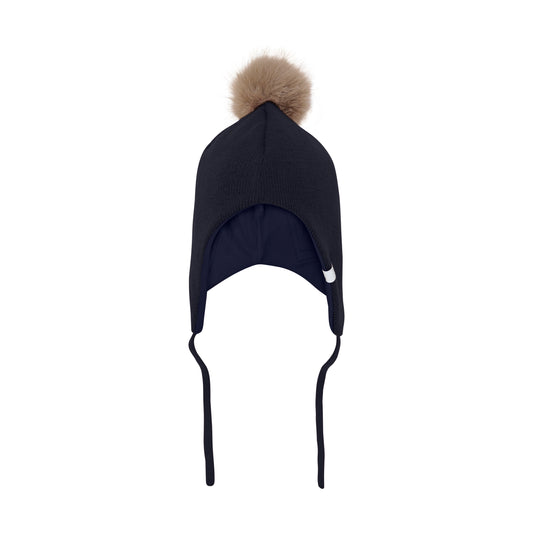 Minymo Detachable Pom Hat in Navy