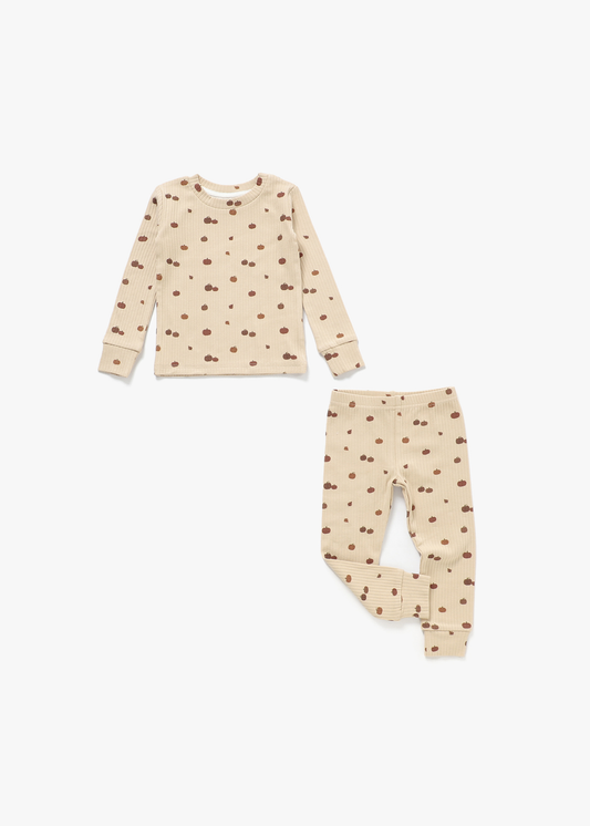 Mila & Co.  Ribbed Lounge Set in Pumpkin
