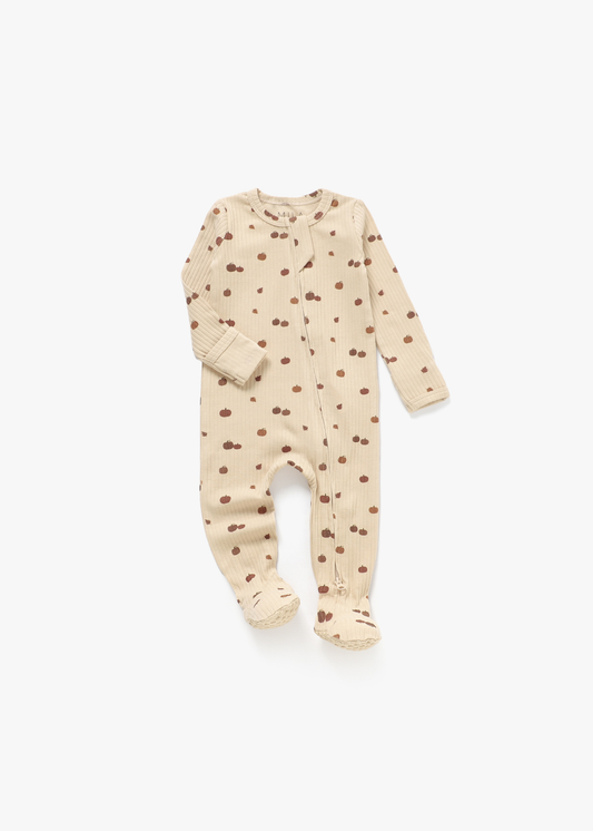 Mila & Co. Ribbed Footie in Pumpkin
