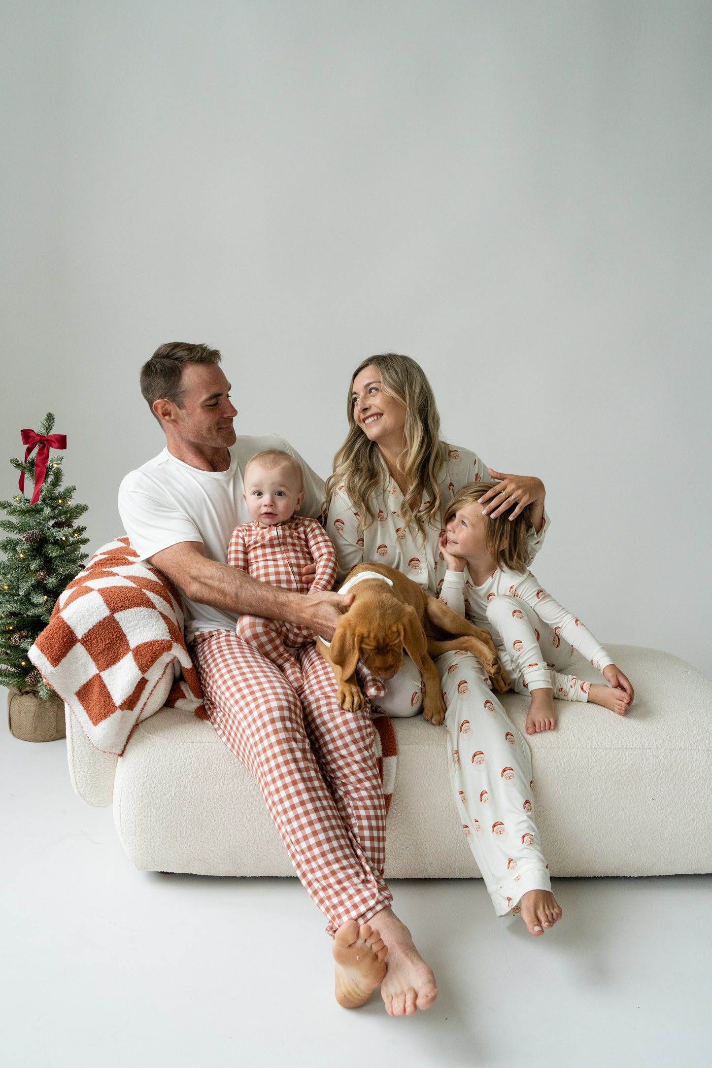 Pip + Phee Ribbed Bamboo Footed Sleeper in Amber Gingham