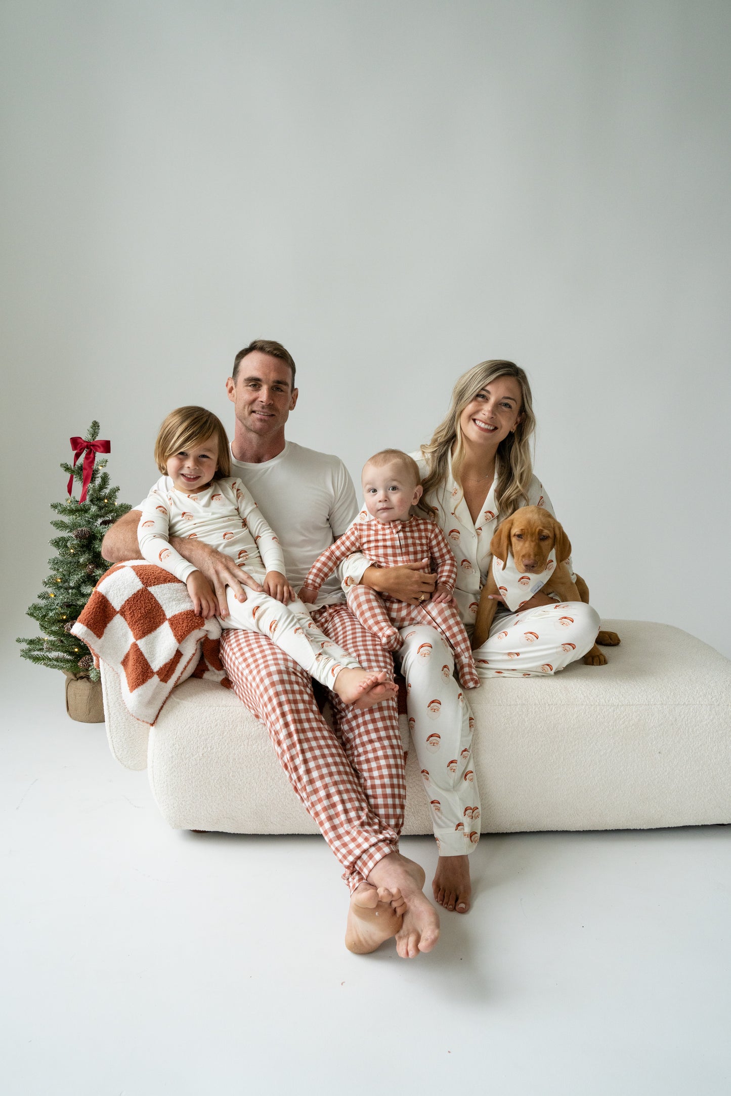 Pip + Phee Ribbed Bamboo Footed Sleeper in Amber Gingham