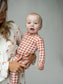 Pip + Phee Ribbed Bamboo Footed Sleeper in Amber Gingham