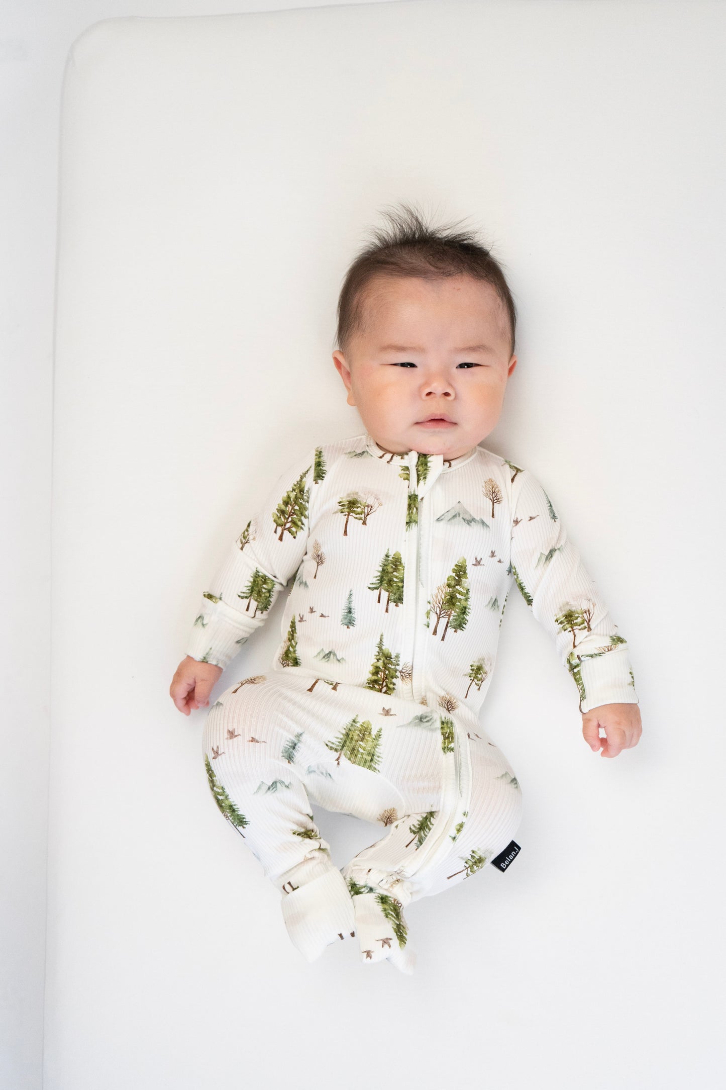 Belan J Ribbed Footless Bamboo Sleeper in Misty Forest