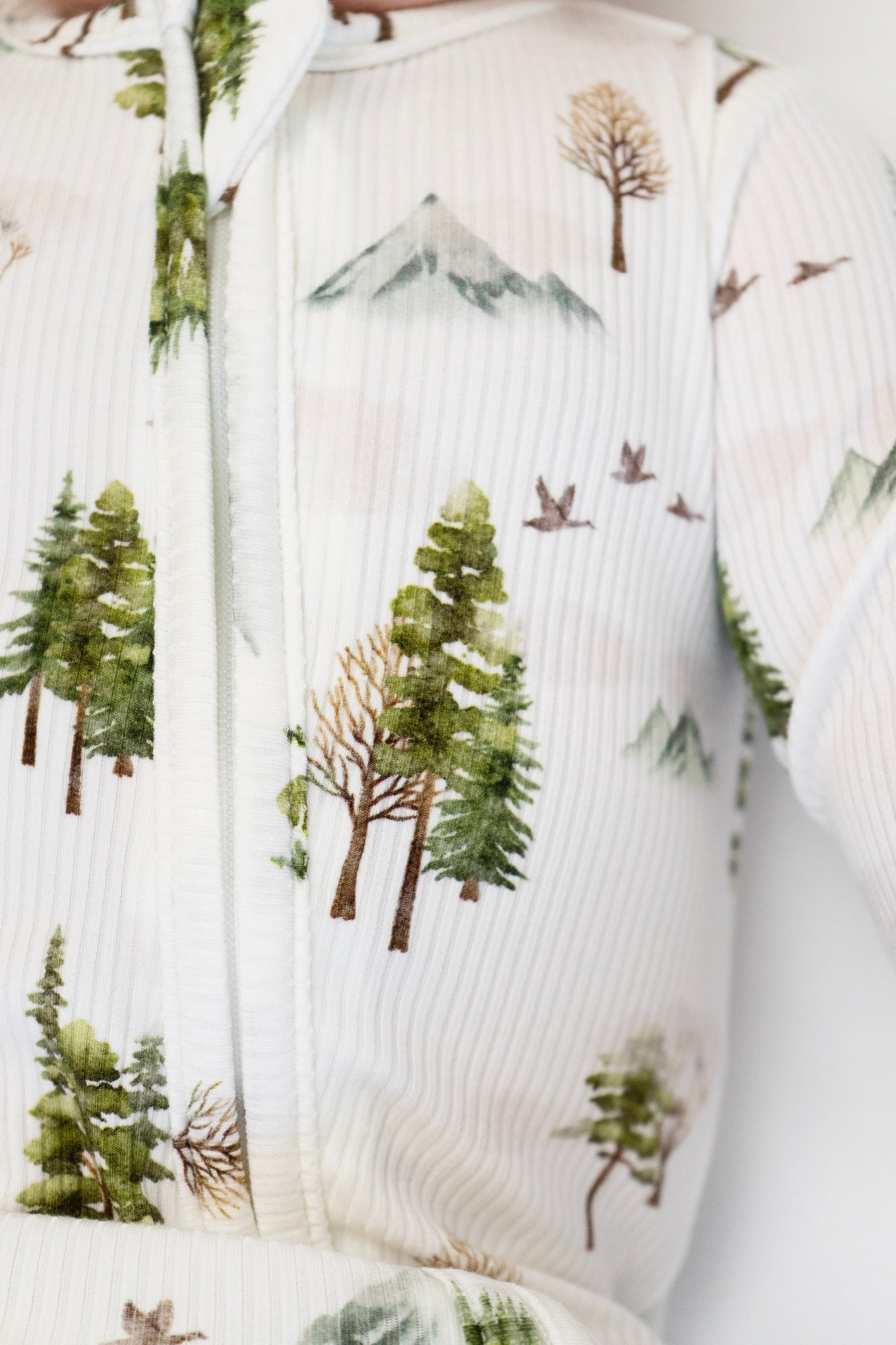Belan J Ribbed Footless Bamboo Sleeper in Misty Forest