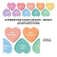 Cherrypick Peel & Stick Fabric Wall Stickers - Affirmation Candy Hearts (Bright)