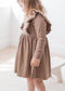 Mila & Co. Ribbed Flutter Dress in Cappuccino