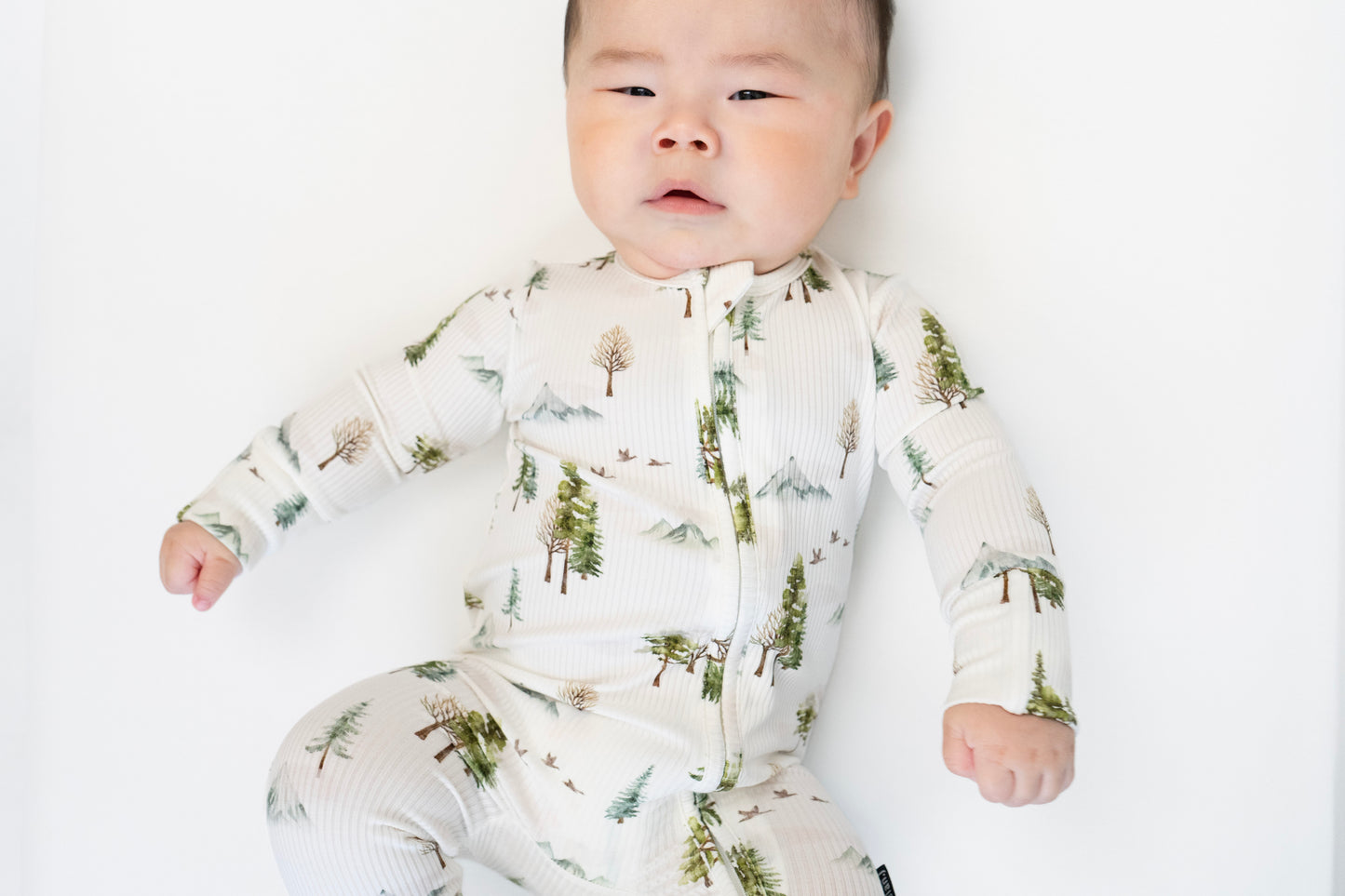 Belan J Ribbed Footless Bamboo Sleeper in Misty Forest