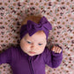 Belan J Bamboo Headband Bow in Deep Plum